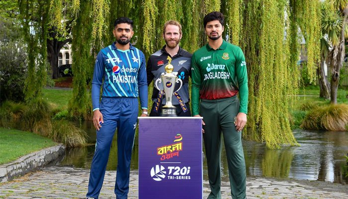 Triangular series: Trophy unveiled for T20 tri series between PAK, BAN