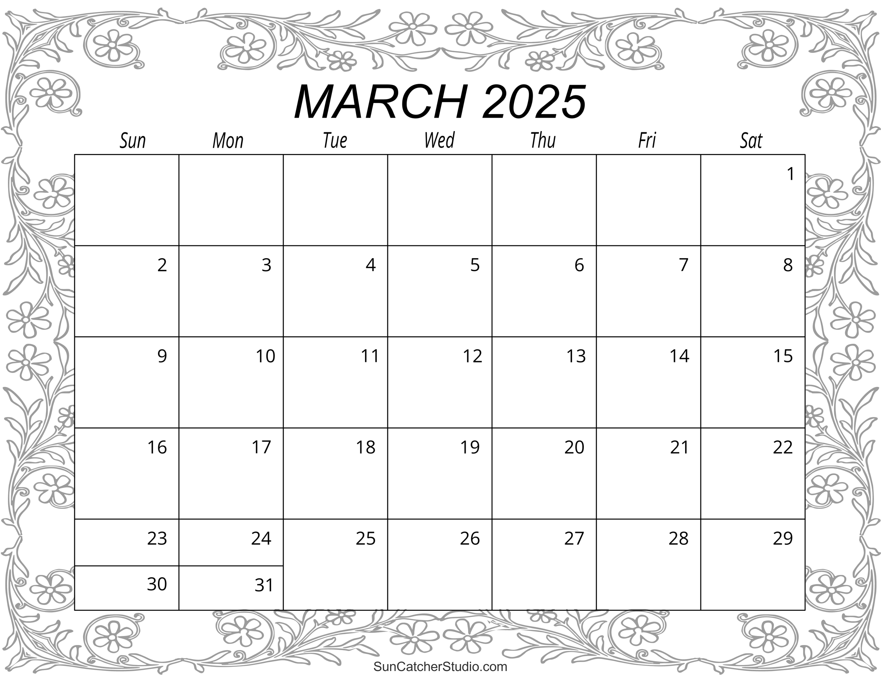 March 2025 Calendar Cute Printable Free Printable Calendar - Isla Nawal