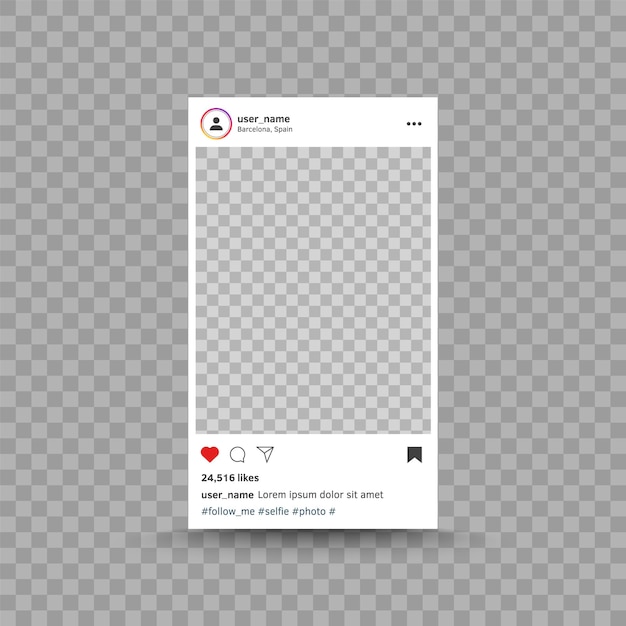 Фоторамка, вдохновленная шаблоном интерфейса поста в instagram