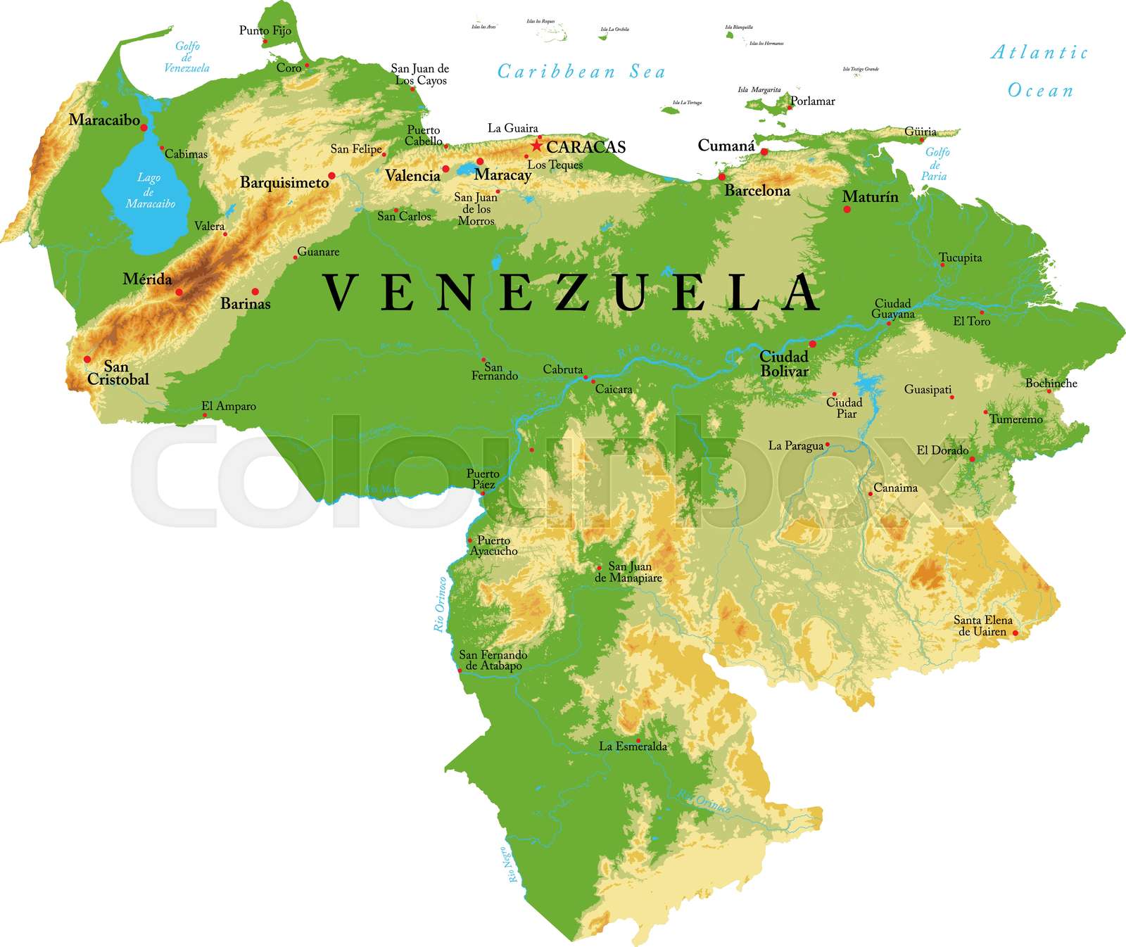  Foto zu Venezuela Physical Map 