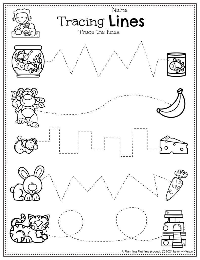 Today's Spanish La Liga Matches – 10 preschool line tracing worksheets bundle, line trace page printable …