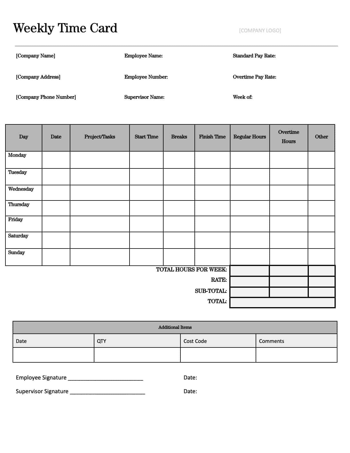 Jogo Do Brasil 2026 – Weekly time card template free
