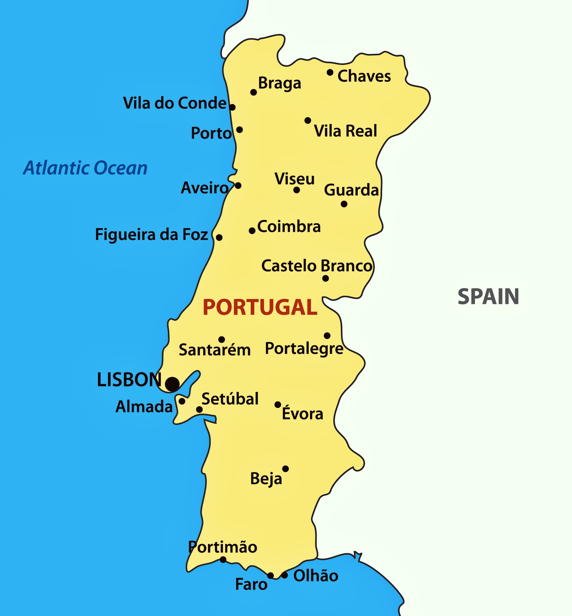  Printable Map Of Portugal Illustration 