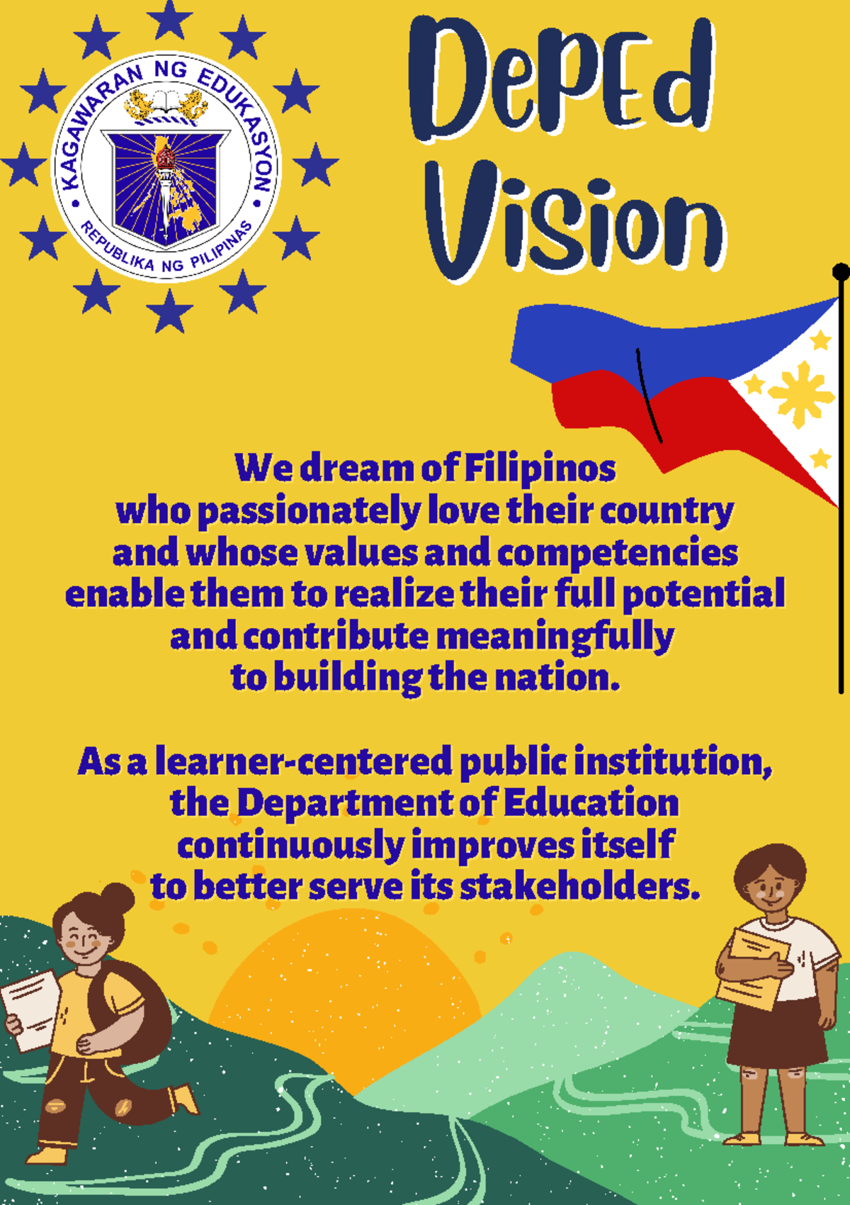 Jogo Do Mundial De Clubes 2024 – Deped vision, mission and core values poster