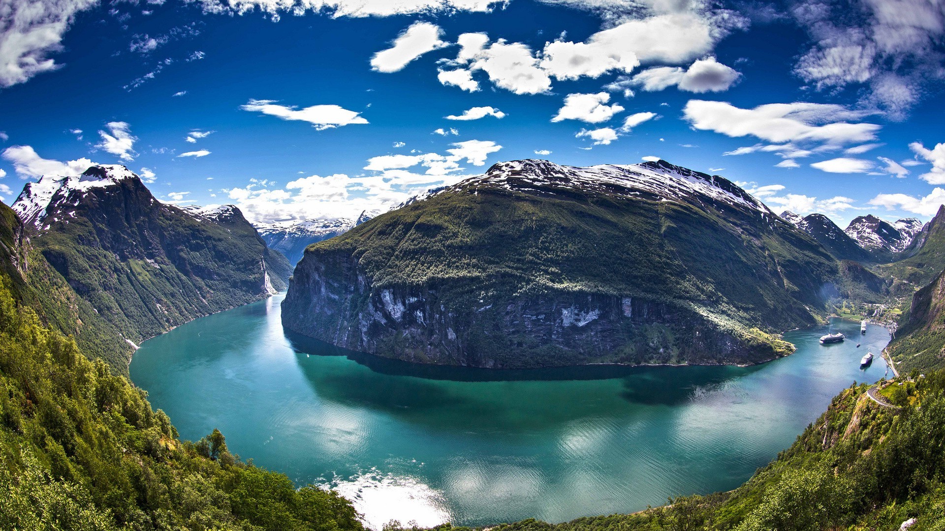 landscape, Nature, Norway, Mountain, Lake, Geiranger Wallpapers HD Motiv 
