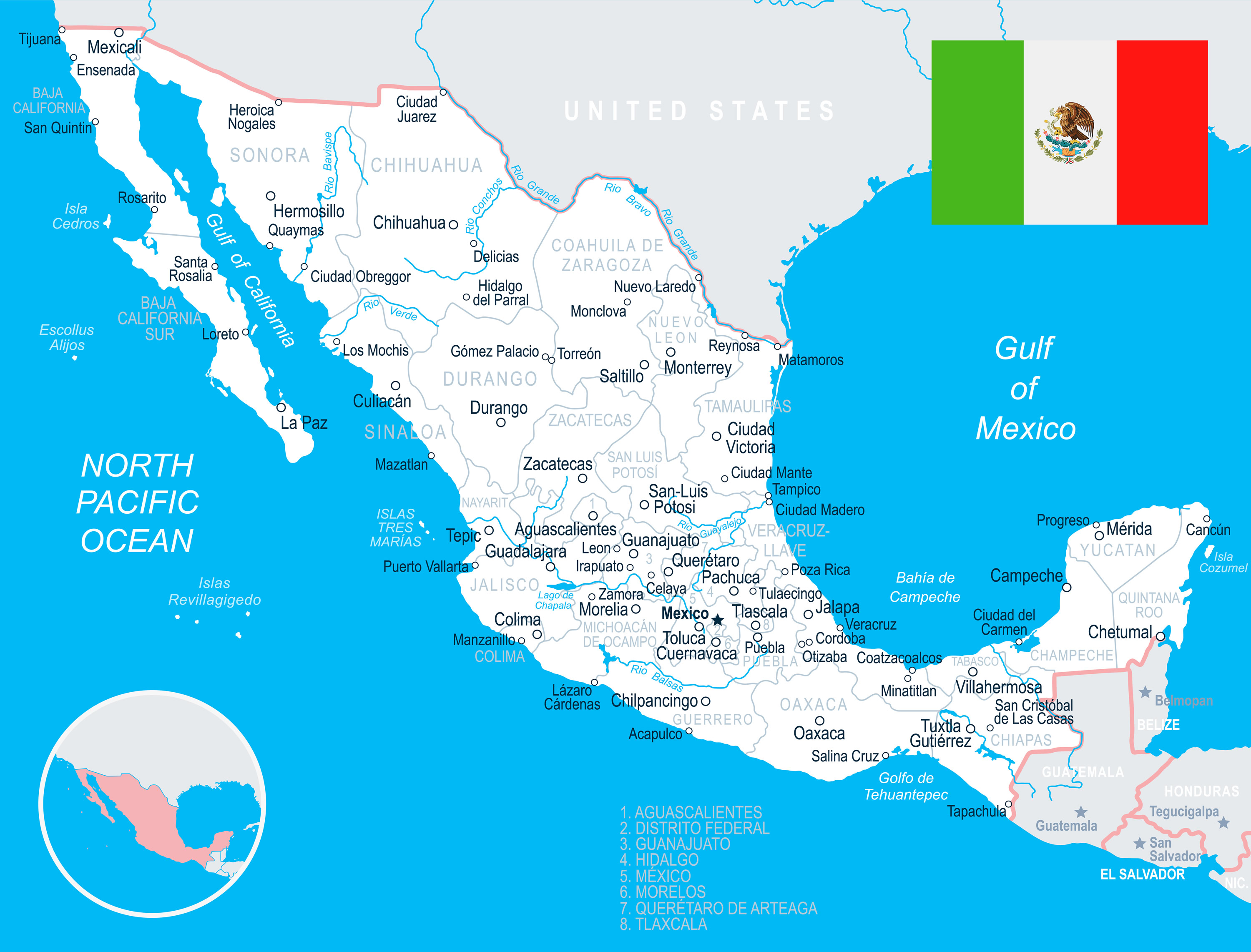  Mexico Map - Guide of the World Bildidee 