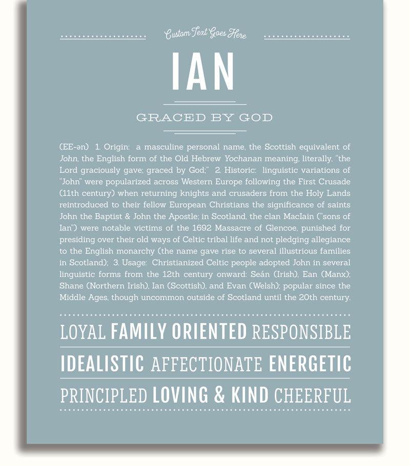  Ian Personalized Name Meaning Art Prints – Name Stories 