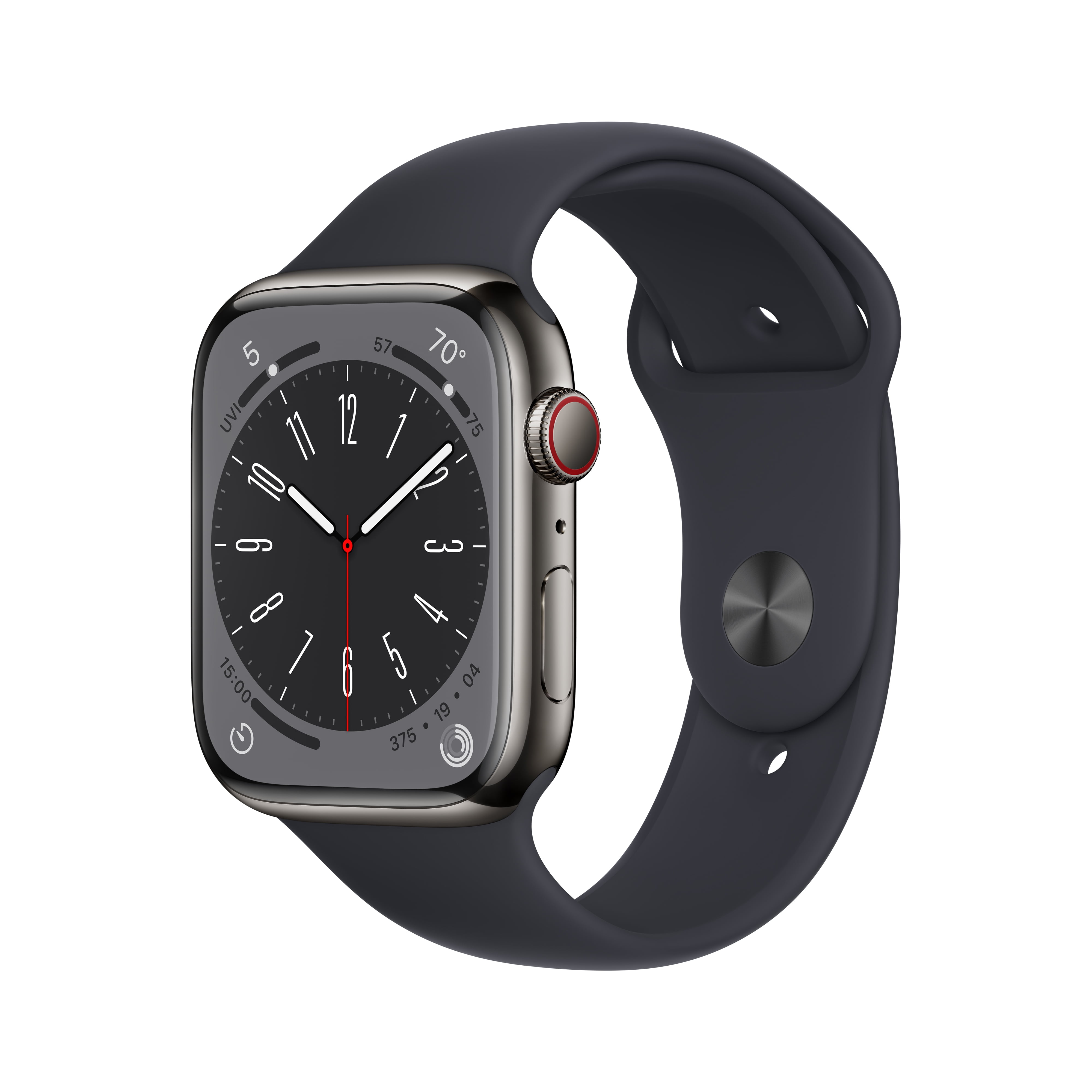  Apple Watch Series 8 GPS + Cellular 45mm Graphite Stainless Steel Case Motiv 