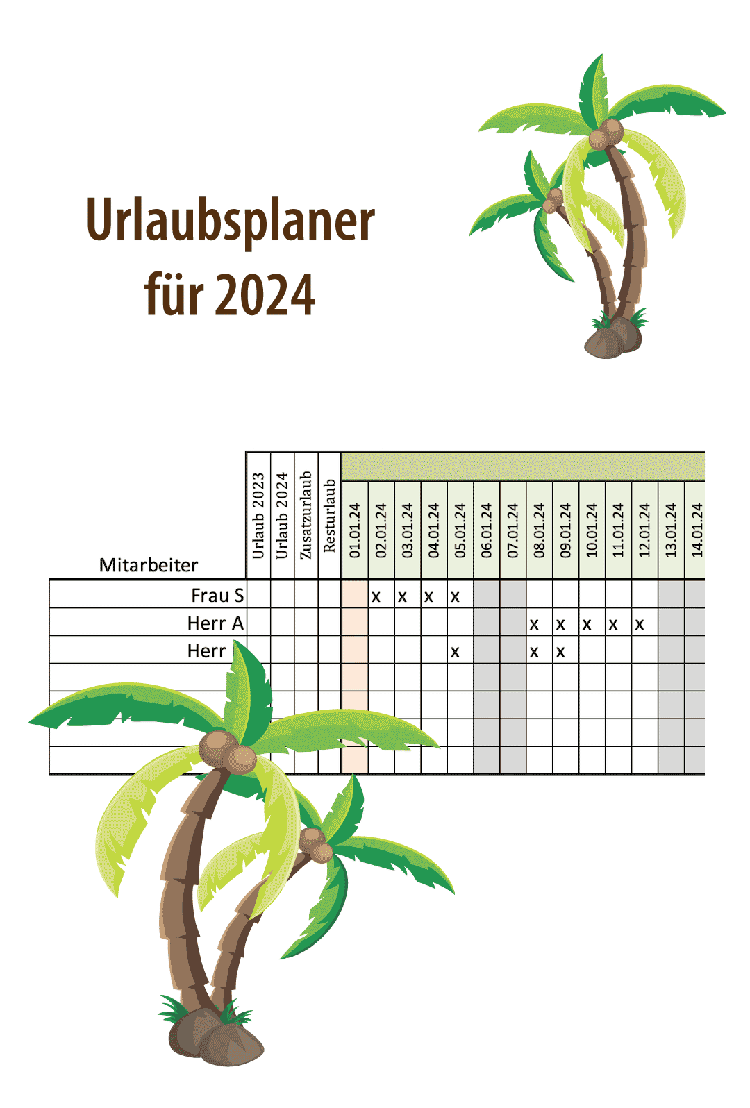 Urlaubsplan 2026 Excel Vacation Planner 2024 Excel Template For 20 Employees