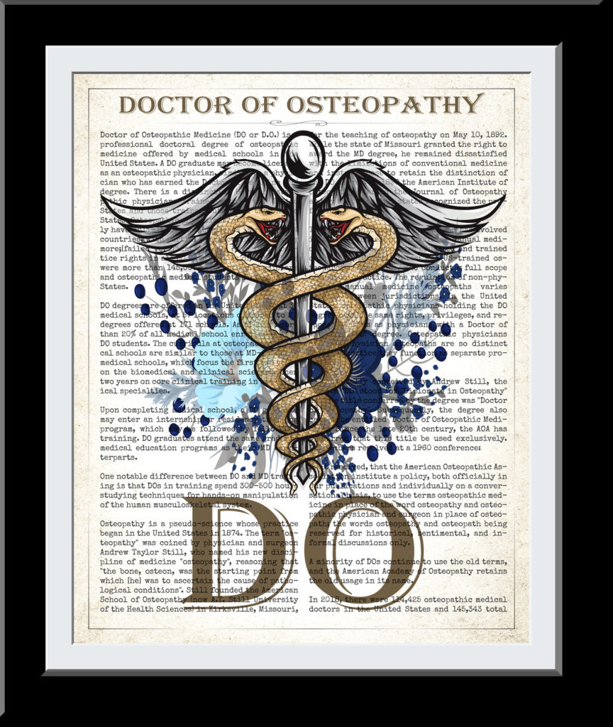 Unique DO Gift Idea: Osteopathic Doctor Print for Graduation & Medicine Motiv 