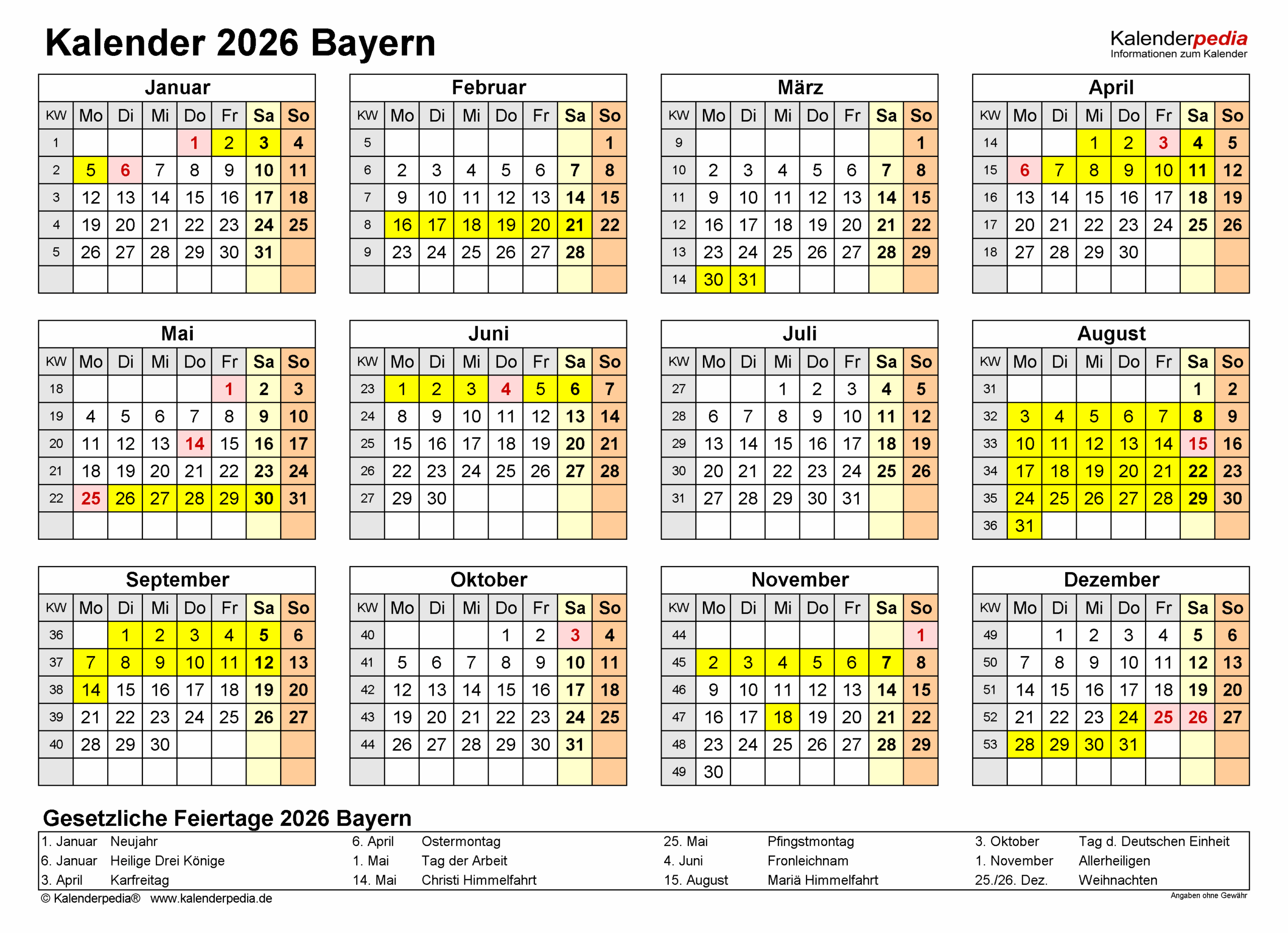Schulferien Bayern Kalender 2026 Ferien In bayern Im Schuljahr 2025/26