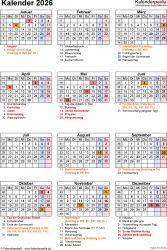  Kalender 2026 zum Ausdrucken als PDF (20 Vorlagen, kostenlos) Motiv 