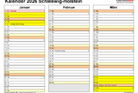Herbstferien Schleswig Holstein 2026 Kalender 2026 Schleswig-holstein: Ferien, Feiertage, Excel-vorlagen