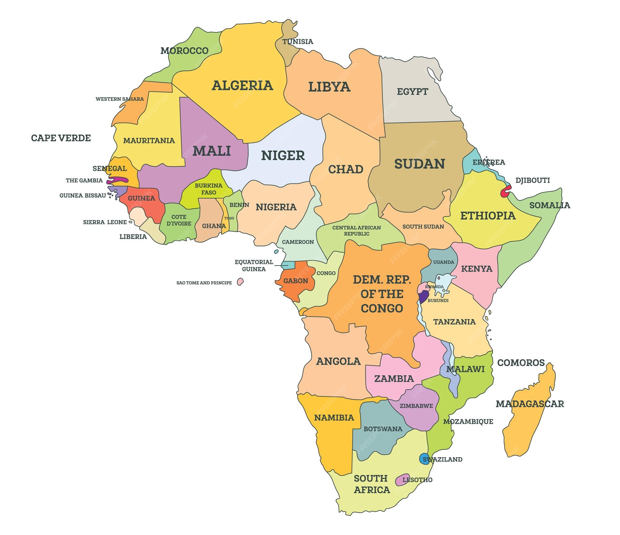 Africa Cruise 2026 Political Map Of Africa Shows Five Main Regions : R/mapporn