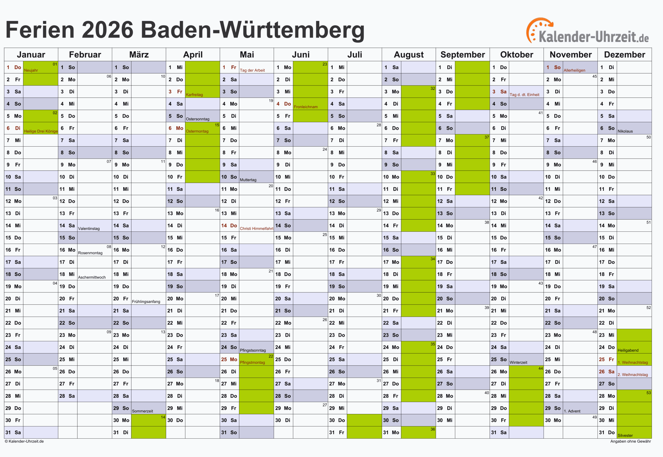 Faschingsferien 2026 Baden-württemberg Schulferien-kalender baden-württemberg Bw 2026 Mit Feiertagen Und Ferien