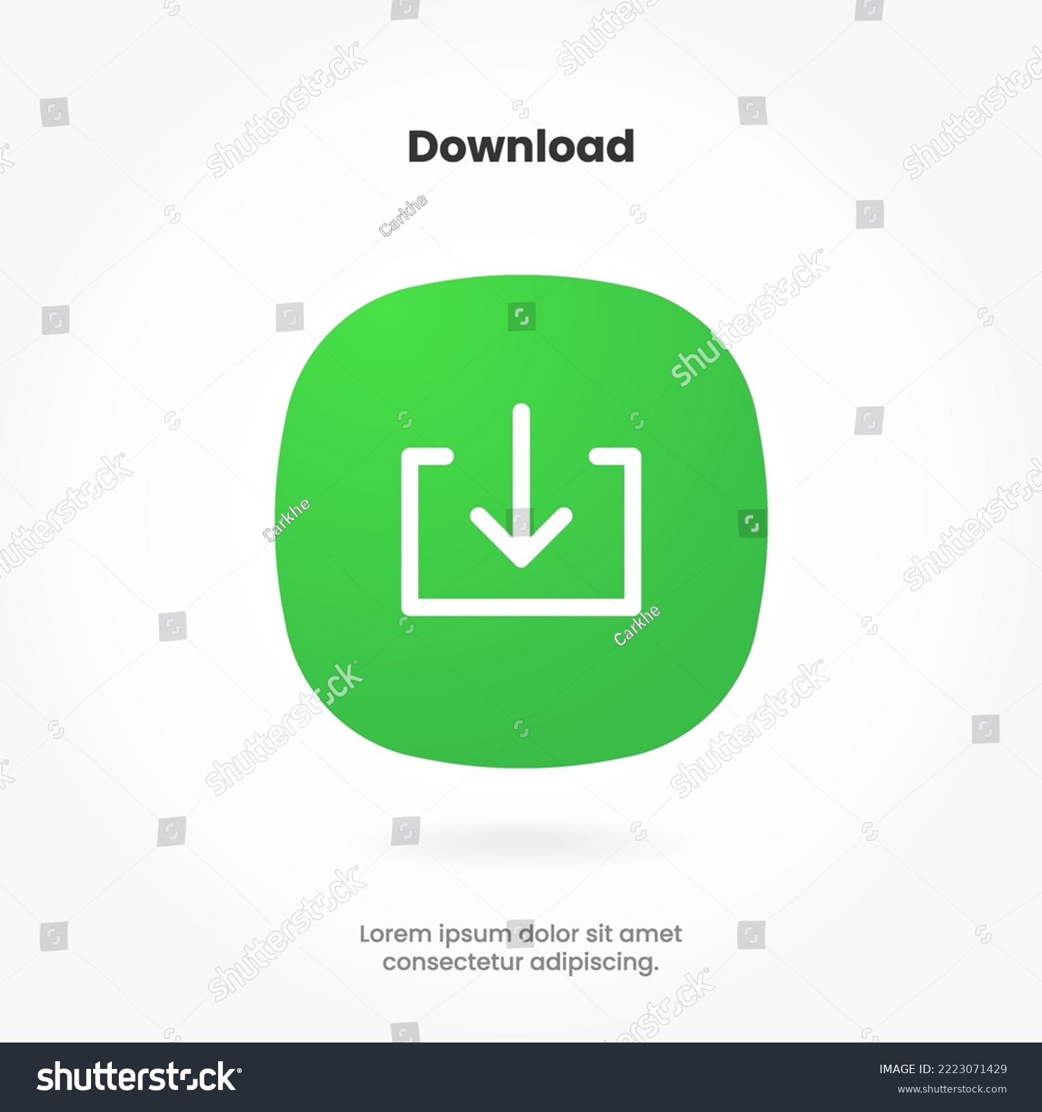  3d Green Download Button Icon Upload Stock Vector (Royalty Free Bildidee 