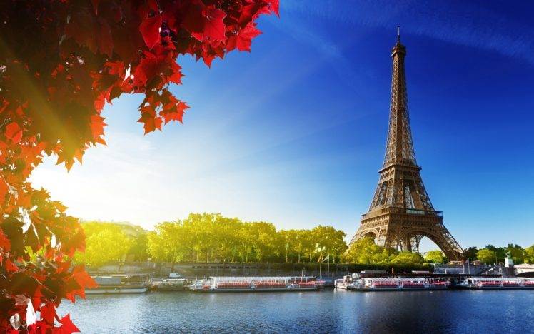  French, Architecture, Tower, France, Eiffel Tower, Trees, Sky, Water Motiv 