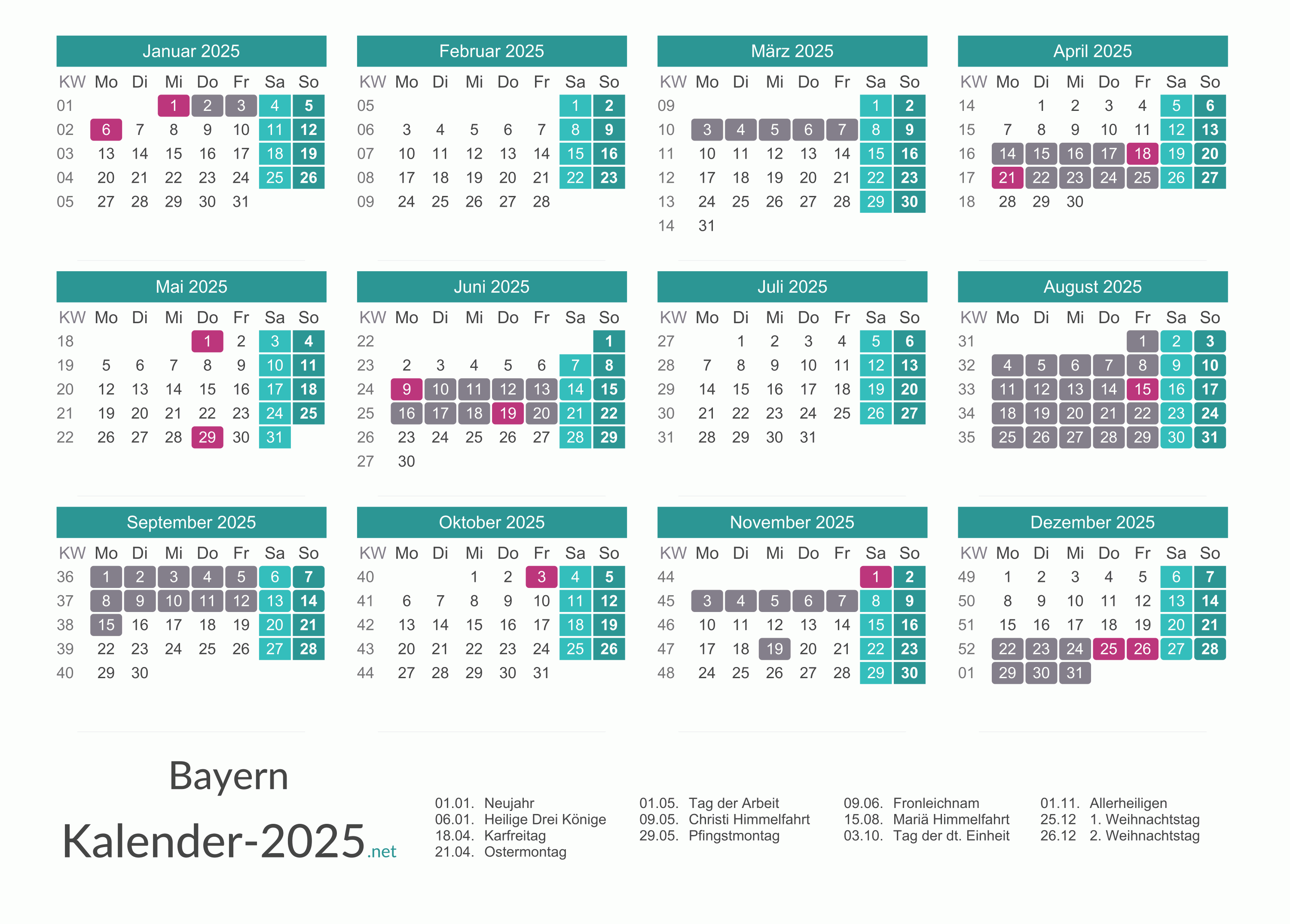  Foto zu FERIEN Bayern 2025 - Ferienkalender & Übersicht 