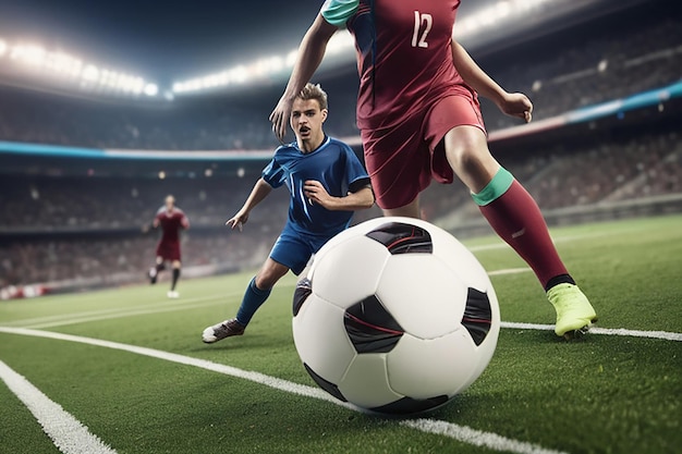  Close up of a football action scene with competing Motiv 