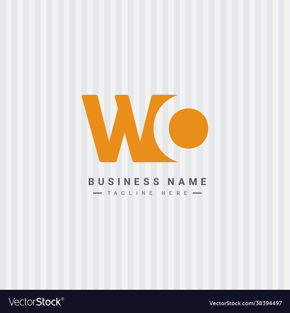  Initial letter wo logo - simple business Vector Image 
