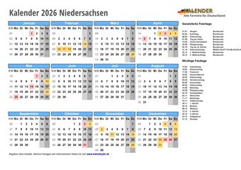  Foto zu Kalender 2026Niedersachsen 