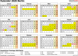 Schulkalender 2026 Berlin Kalender 2026 berlin: Ferien, Feiertage, Pdf-vorlagen