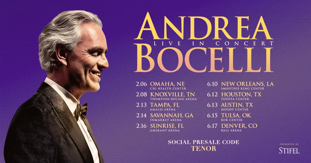  Andrea Bocelli Tour 2025-2026, Concert Schedule & Tickets Motiv 