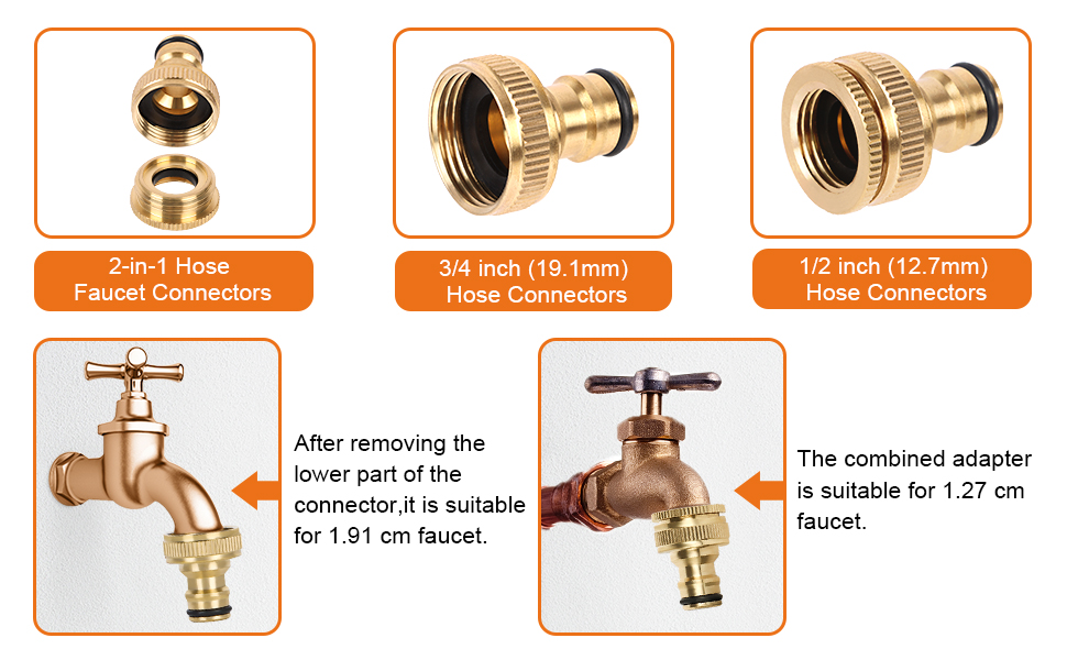  Minicoco Hose Connector Brass Hose Tap Connector Hose Pipe Connector 3/ Motiv 
