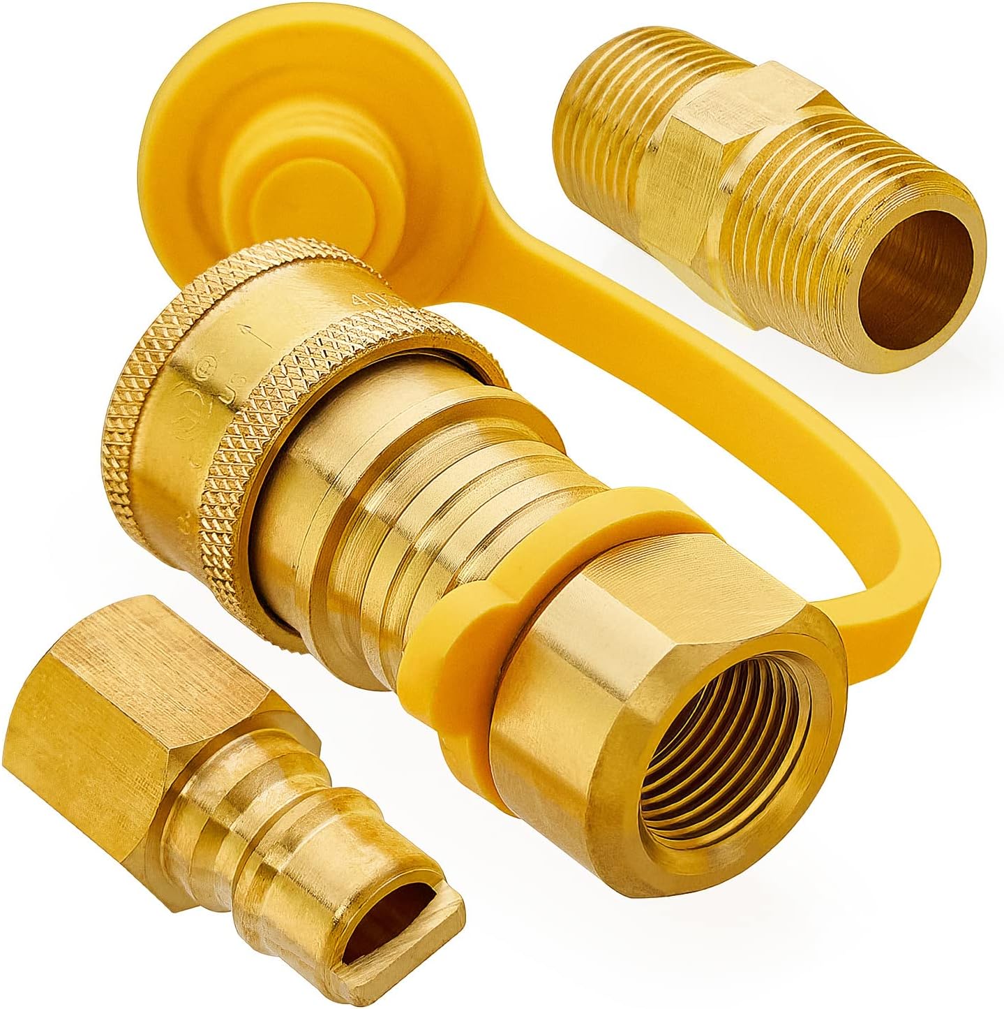  CALPOSE 3/8 Inch Natural Gas Quick Connect Fittings, 100% Solid Brass Bildidee 