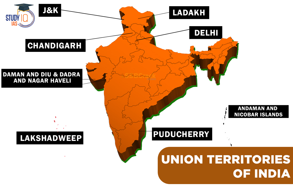  8 Union Territories of India, List and there Capital, Map 