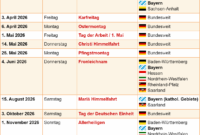 Feiertag Nrw 2026 Feiertage 2026 In Deutschland Mit Druckbaren Vorlagen