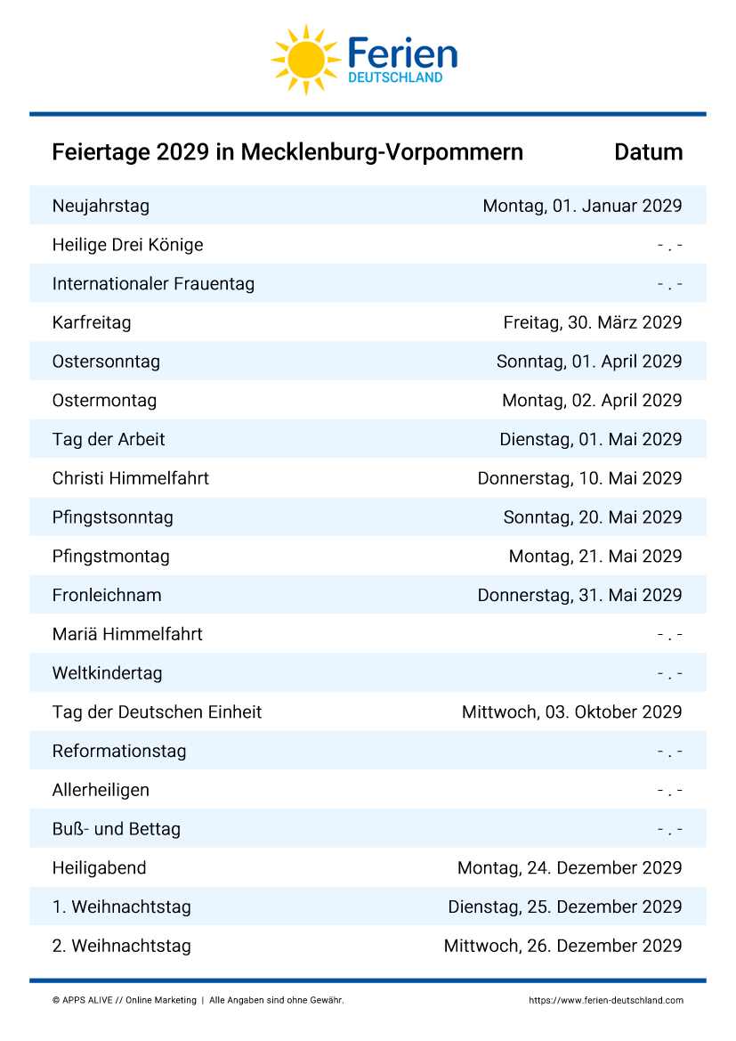 Berufsschulferien Mv 2026 Ferien Mecklenburg-vorpommern 2026