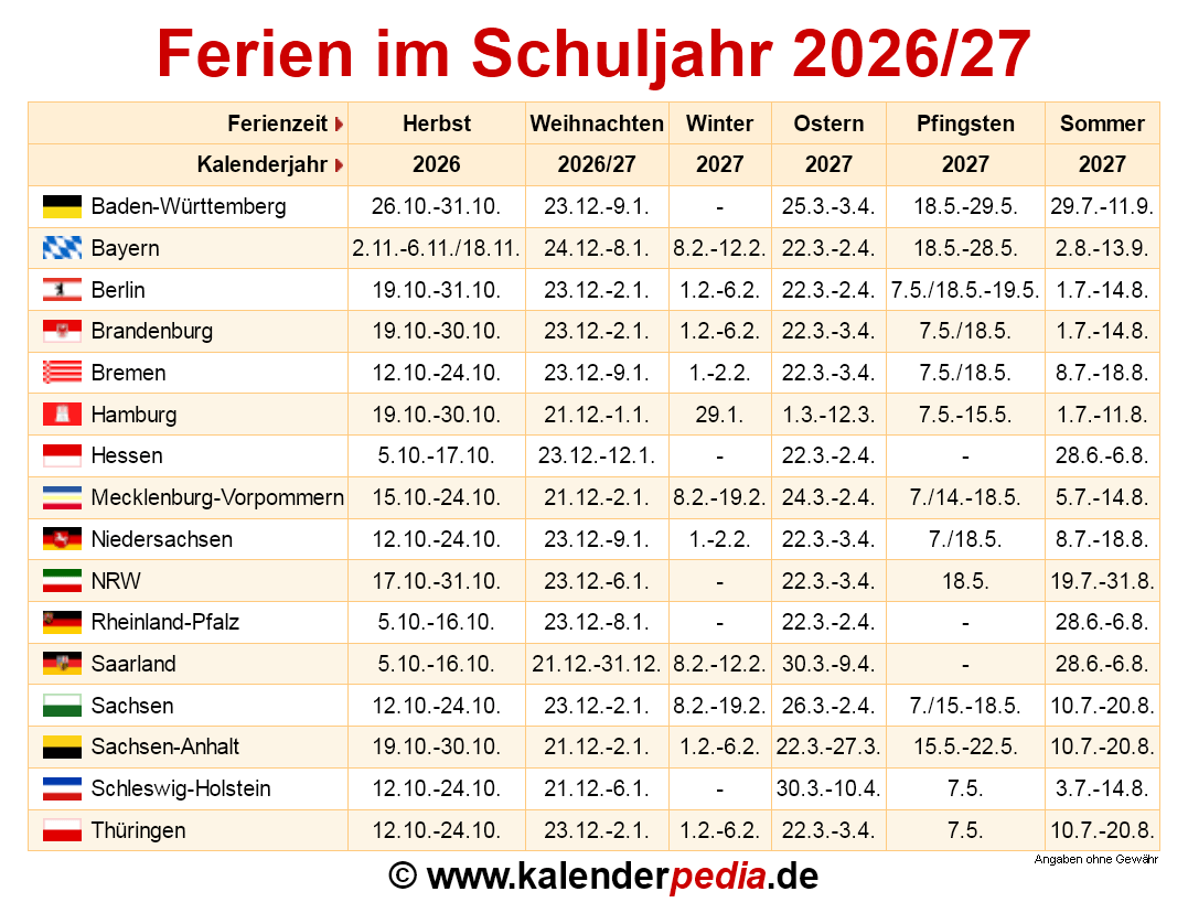 Schulferien Stuttgart 2026 27 Ferien In Baden-württemberg Im Schuljahr 2025/26