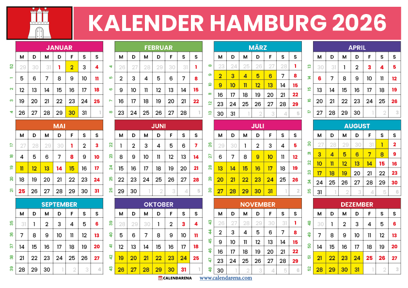  Ferien Hamburg 2026: Kalender Download + Termine Bildidee 