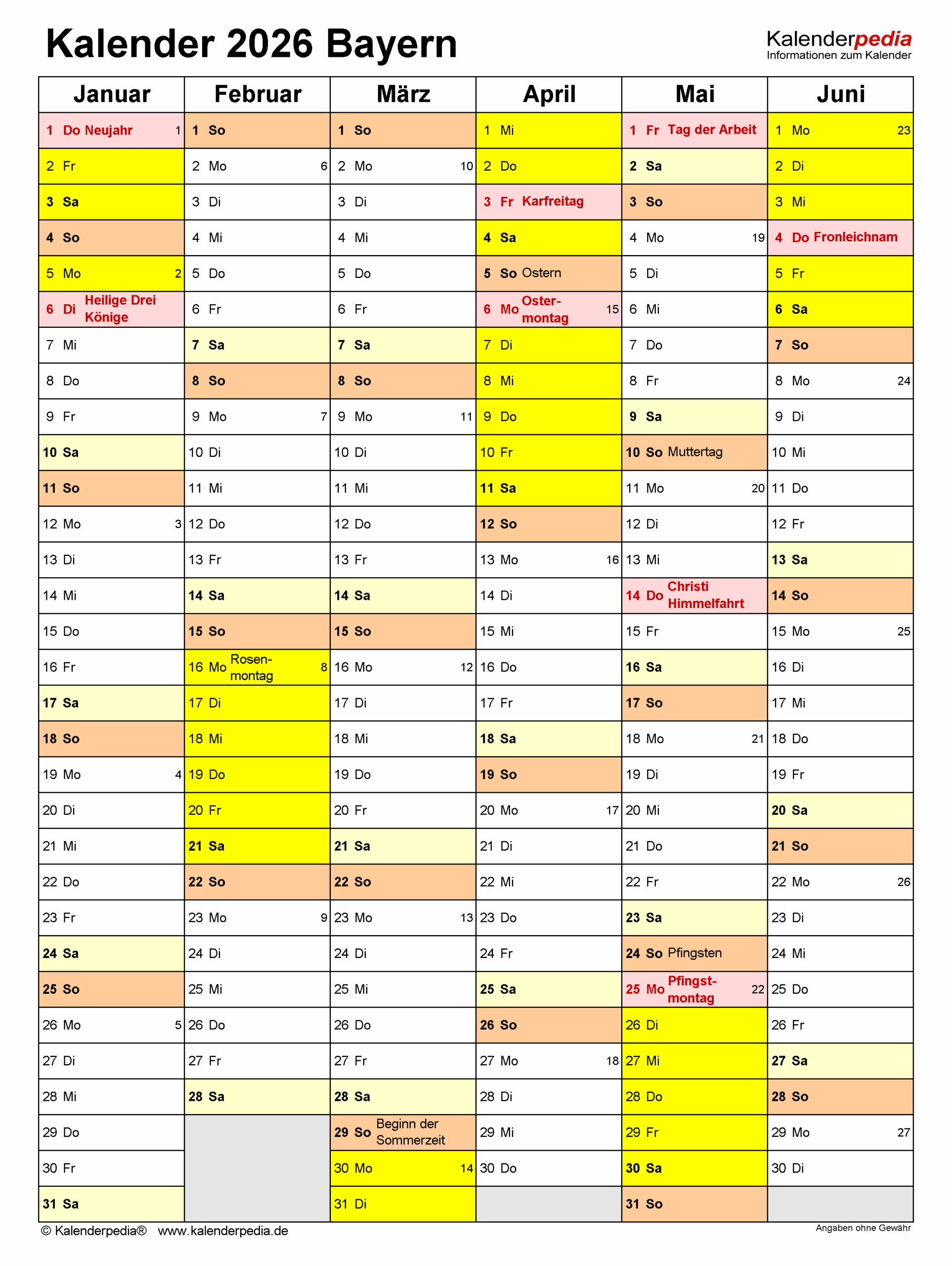 Sommergerien 2026 Easter 2026 Calendar
