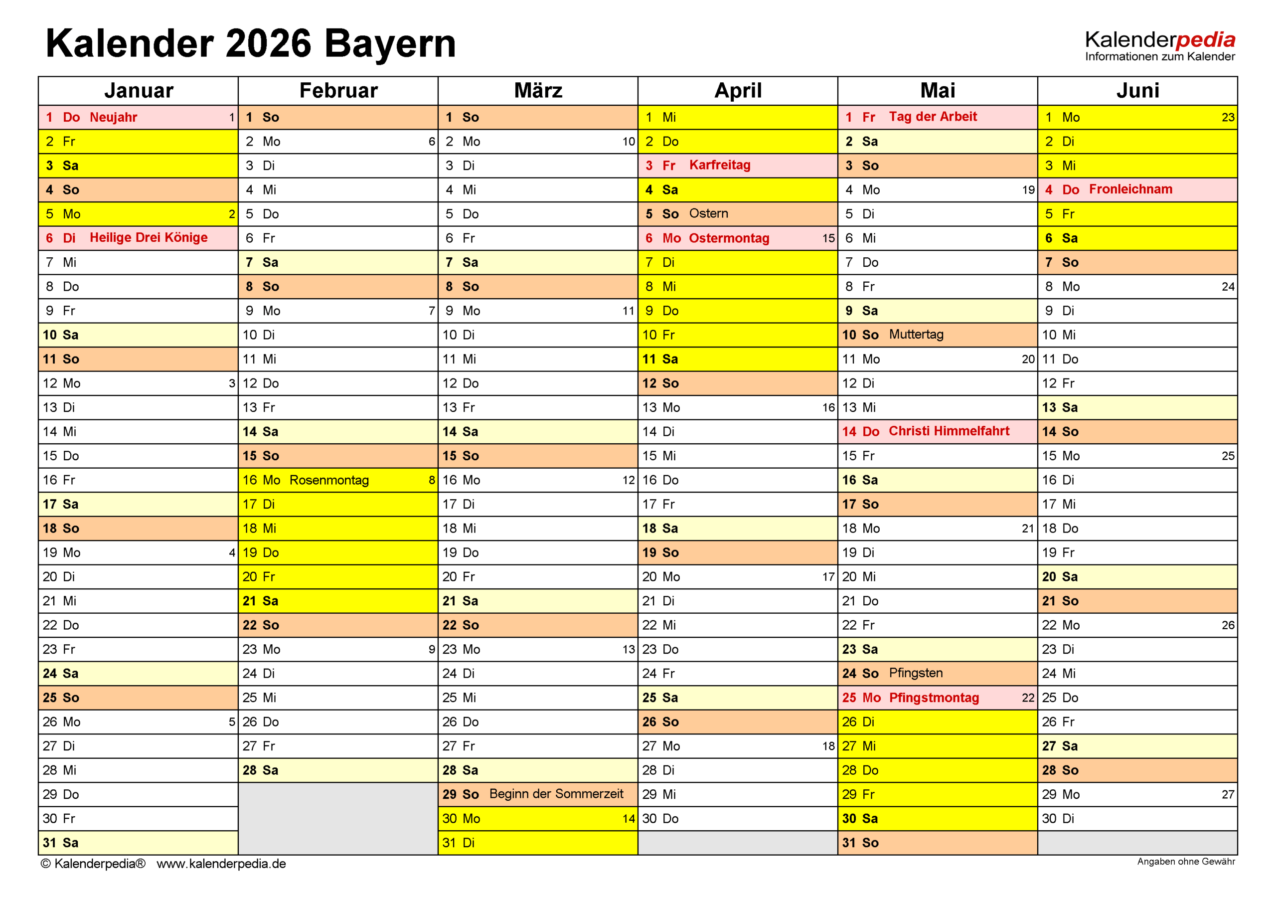 Schulferienkalender Bayern 2026 Schulkalender 2025/2026 bayern Für Excel