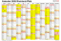 Sommerferien In Rheinland-pfalz 2026 Kalender 2026 rheinland-pfalz: Ferien, Feiertage, Word-vorlagen