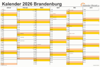 Kalender 2026 Schulferien Brandenburg Kalender 2026 Brandenburg: Ferien, Feiertage, Pdf-vorlagen