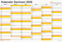 Ferien Oktober 2026 Sachsen Kalender 2026 sachsen: ferien, Feiertage, Excel-vorlagen