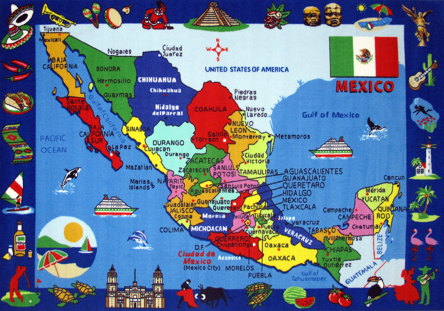  Location Of The Mexico In The World Map Mexico Mexico Maps Facts World 