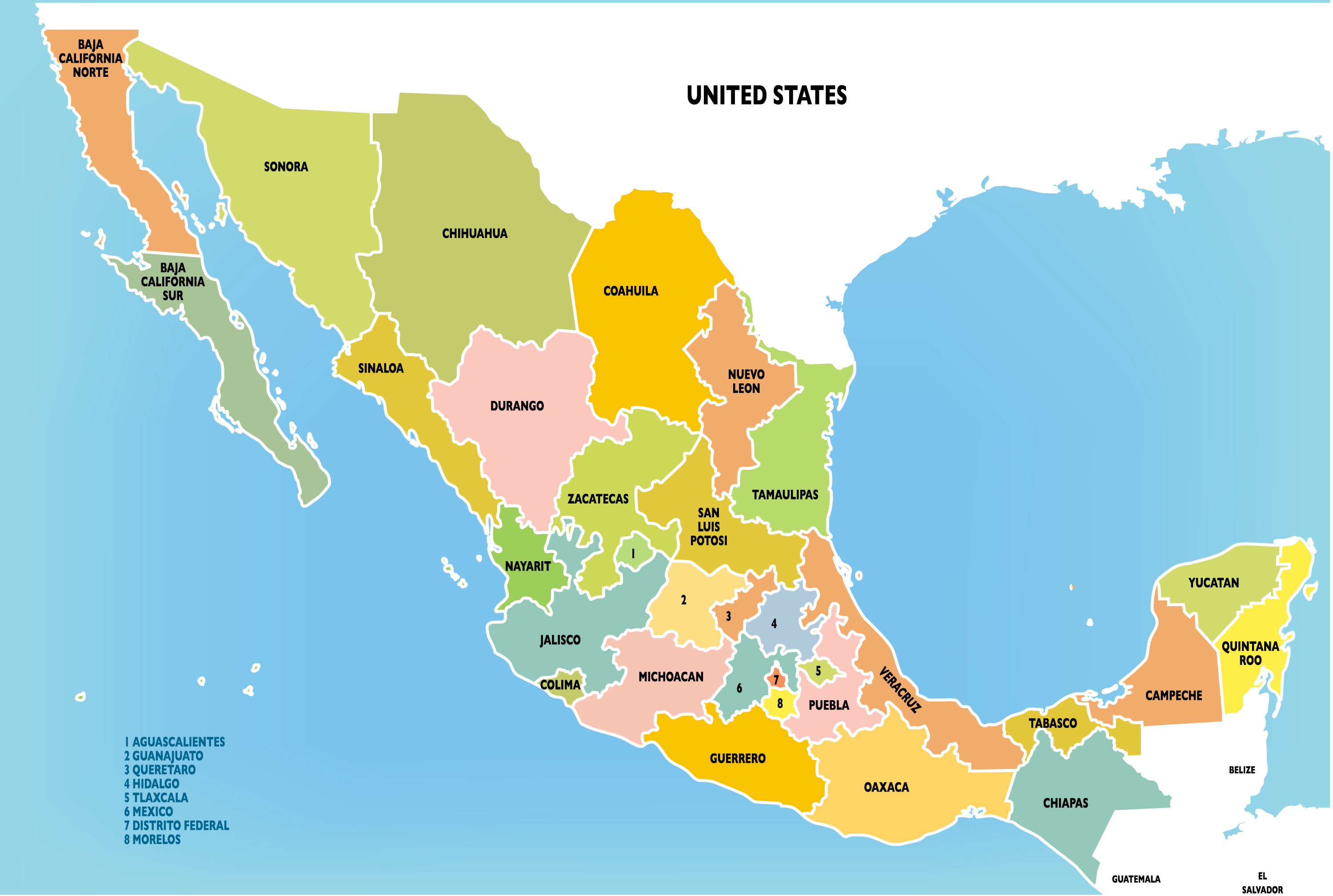  Mexico Map - Guide of the World Illustration 