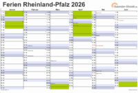 Herbstferien 2026 Rheinland Pfalz Kalender 2026 rheinland-pfalz: Ferien, Feiertage, Pdf-vorlagen