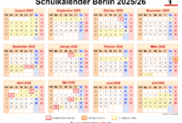 Schulferien Berlin 2025 2026 Schulkalender 2025/2026 berlin Für Excel