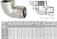3/8 Inch Galvanized Elbow Fitting Technical Drawing galvanized Pipe fittings