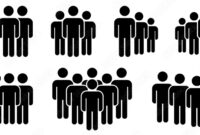 Printable Google Letters People Icon. Group Of People Icons Collection. Vector Stock Vector