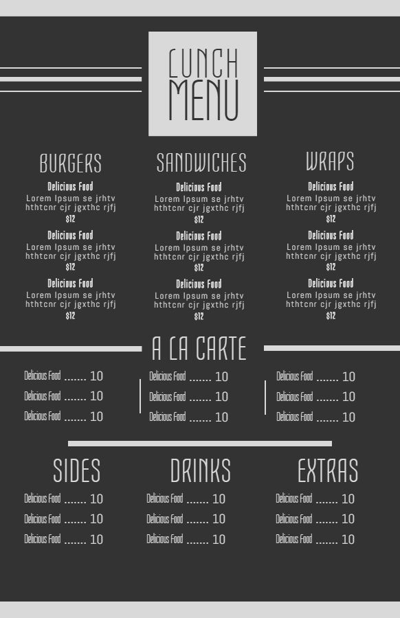 Free Printable 5th Grade Worksheets Simple black & white menu — Photoshop Psd #modern #colorful • Download …