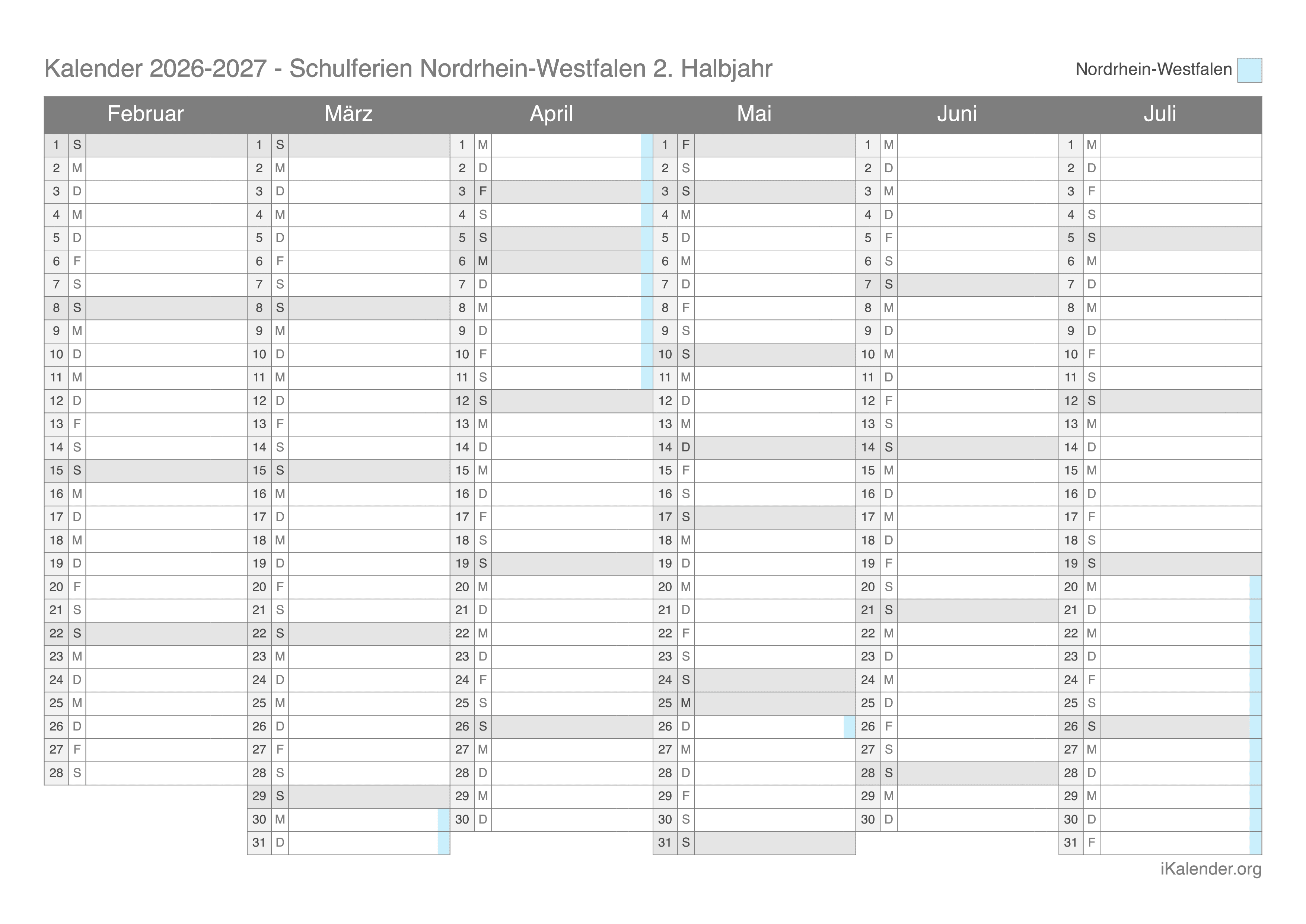  Schulferien Nordrhein-Westfalen 2025-2026 – Termine und Kalender Illustration 