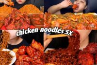 Alphabet Tracing Font Part ( 113 ) [ mukbang Asmr] spicy chicken noodles 🍜 With 3x spicy Lots …