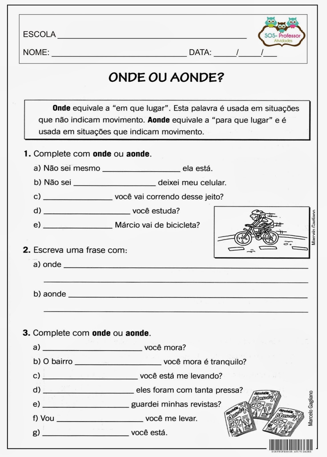 Complete Com Onde Ou Aonde - BINKEDU