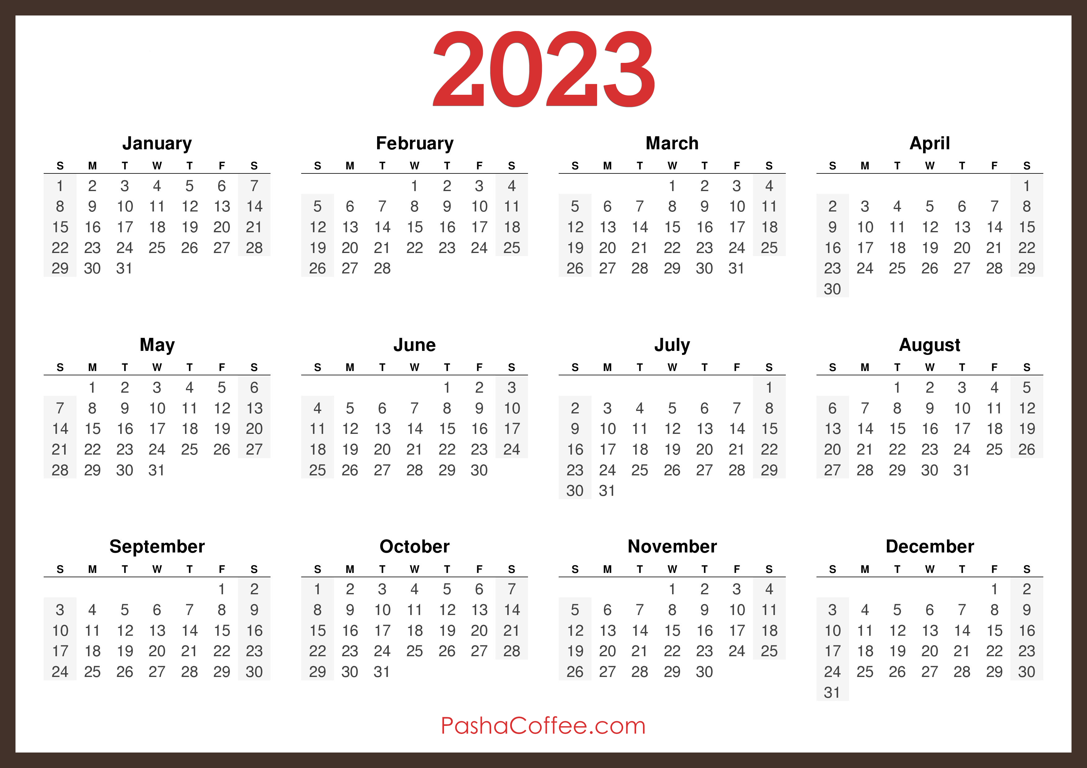 2023 Printable Calendar - King Printables